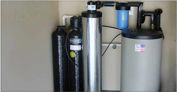 Installed water softener and whole-home filtration system in an Annapolis basement